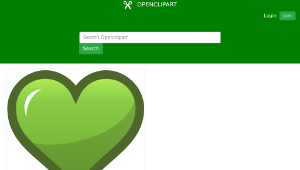 openclipart圖庫：Green Heart Icon