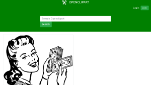 openclipart圖庫：Woman holding money