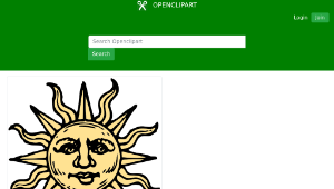 openclipart圖庫：sun woodcut