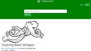 openclipart圖庫：Coloring Book Octopus