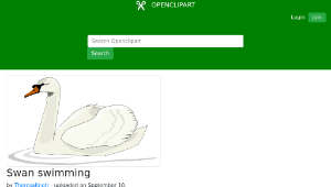 openclipart圖庫：Swan swimming縮圖