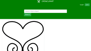 openclipart圖庫：Scrollwork Heart縮圖