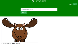 openclipart圖庫：Cartoon Moose縮圖