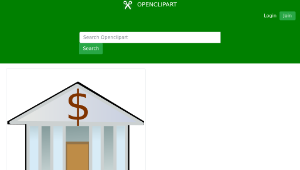 openclipart圖庫：Bank building - dollar sign-資源代表圖