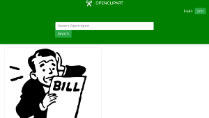 openclipart圖庫：worried about a bill