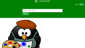 openclipart圖庫：Painter penguin縮圖
