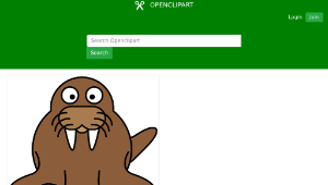 openclipart圖庫：Cartoon Walrus-資源代表圖