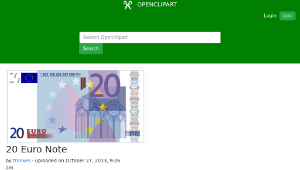 openclipart圖庫：20 Euro Note縮圖
