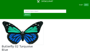 openclipart圖庫：Butterfly 02 Turquoise Blue