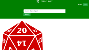 openclipart圖庫：Twenty-Sided Dice-資源代表圖