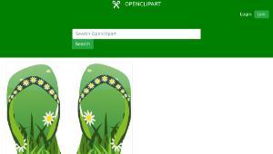 openclipart圖庫：Thong green with grass and flowers