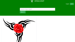 openclipart圖庫：Tribal Tattoo with Rose縮圖