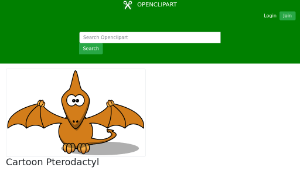 openclipart圖庫：Cartoon Pterodactyl縮圖