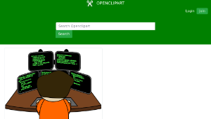 openclipart圖庫：Man working at computers-資源代表圖