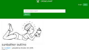 openclipart圖庫：sunbather outline縮圖