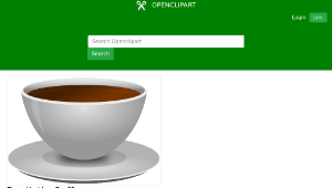 openclipart圖庫：Realistic Coffee cup - Front 3D view