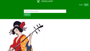 openclipart圖庫：geisha playing shamisen縮圖