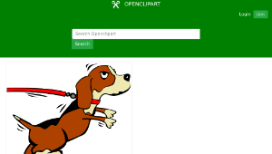 openclipart圖庫：Dog on leash (Cartoon)