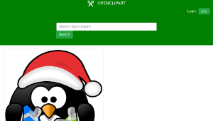 openclipart圖庫：Santa penguin