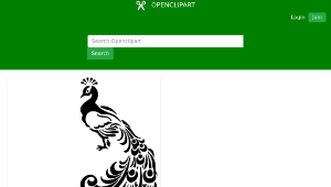 openclipart圖庫：Peacock Lineart