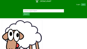 openclipart圖庫：White Stupid &amp; Cute Cartoon Sheep