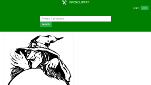 openclipart圖庫：Witch with crystal ball縮圖