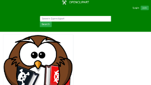 openclipart圖庫：Owl with books縮圖