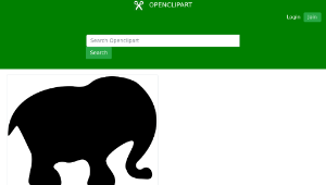 openclipart圖庫：Cartoon elephant silhouette縮圖