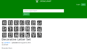openclipart圖庫：Decorative Letter Set縮圖