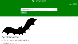 openclipart圖庫：Bat Silhouette