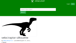 openclipart圖庫：velociraptor silhouette縮圖
