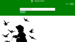 openclipart圖庫：girl feeding birds