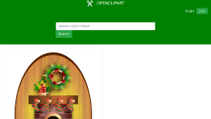 openclipart圖庫：Christmas Fireplace
