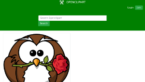 openclipart圖庫：Owl with rose縮圖