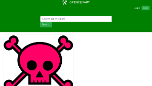 openclipart圖庫：Skull and Crossbones Large Pink縮圖