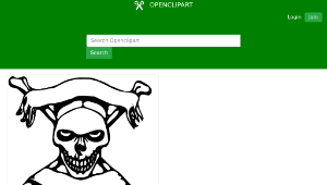 openclipart圖庫：Skull with banners縮圖