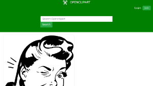 openclipart圖庫：Winking woman