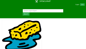 openclipart圖庫：Sponge in water-資源代表圖