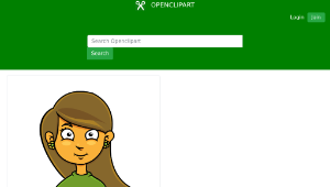 openclipart圖庫：Face of a girl smiling