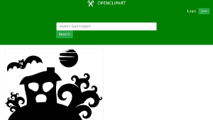 openclipart圖庫：Halloween - spooky house silhouette