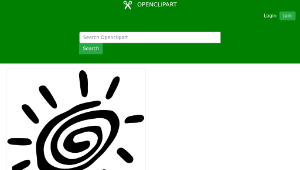 openclipart圖庫：Rock Art Spiral Sun縮圖