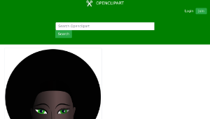 openclipart圖庫：black woman with green eyes縮圖