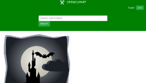 openclipart圖庫：Spooky castle in full moon縮圖