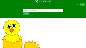 openclipart圖庫：Funny Chick Cartoon Newborn Coming Out from the Egg縮圖