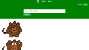 openclipart圖庫：see/hear/speak no evil monkey縮圖