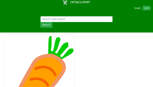 openclipart圖庫：carrot orange with green leafs