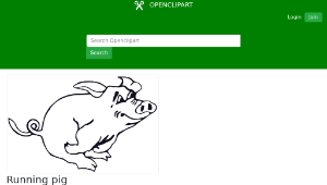 openclipart圖庫：Running pig