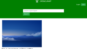 openclipart圖庫：blue horizon silhouette + clouds-資源代表圖