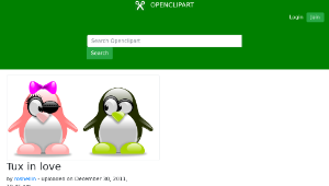 openclipart圖庫：Tux in love-資源代表圖