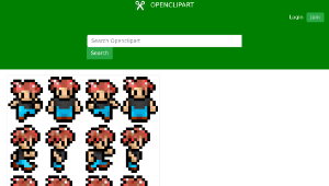 openclipart圖庫：Retro Character Sprite Sheet-資源代表圖